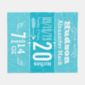 かわいい矢印パターン任意の色のベビーブランケット フリースブランケット (正面(横))