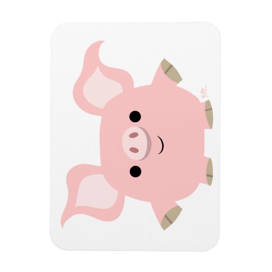 かわいい短い漫画の豚フレキシブルマグネット マグネット (縦)