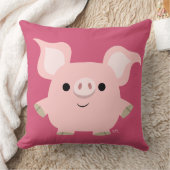 かわいい短い漫画の豚装飾用クッション クッション (ブランケット)