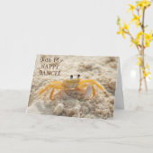 かわいい砂かにハッピーダンス カード (黄色い花)