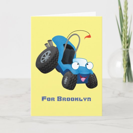 かわいい砂丘乳母車オフロードビークル漫画 カード (正面)