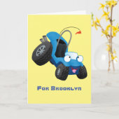 かわいい砂丘乳母車オフロードビークル漫画 カード (黄色い花)