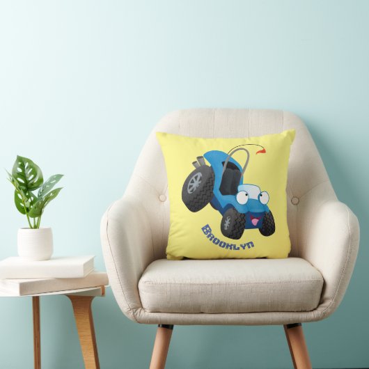 かわいい砂丘乳母車オフロードビークル漫画 クッション (椅子)