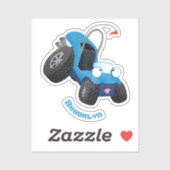 かわいい砂丘乳母車オフロードビークル漫画 シール (シート)