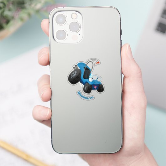 かわいい砂丘乳母車オフロードビークル漫画 シール (スマートフォン)