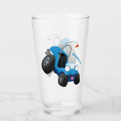かわいい砂丘乳母車オフロードビークル漫画 タンブラーグラス (正面)