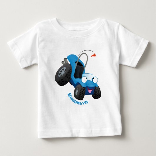 かわいい砂丘乳母車オフロードビークル漫画 ベビーTシャツ (正面)