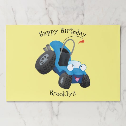 かわいい砂丘乳母車オフロードビークル漫画 ペーパーパッド (正面)