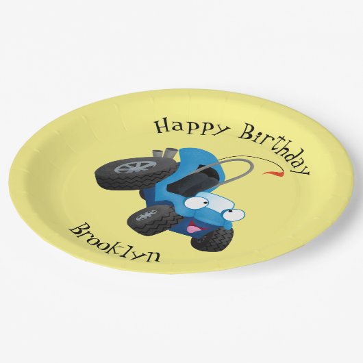 かわいい砂丘乳母車オフロードビークル漫画 ペーパープレート (アングル)