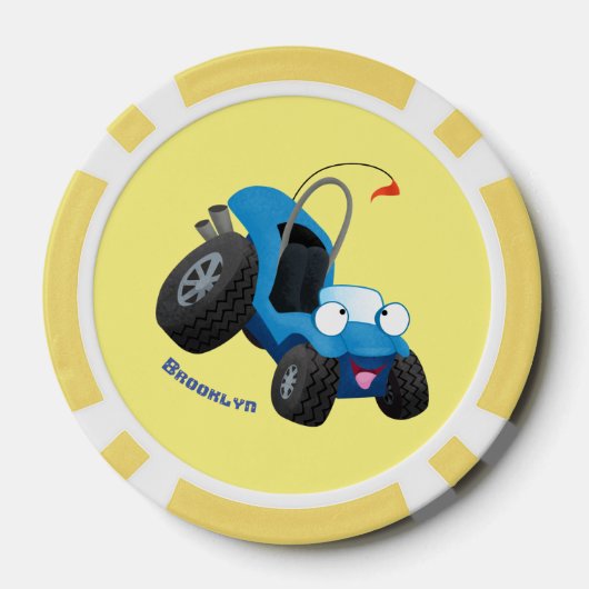 かわいい砂丘乳母車オフロードビークル漫画 ポーカーチップ (裏面)