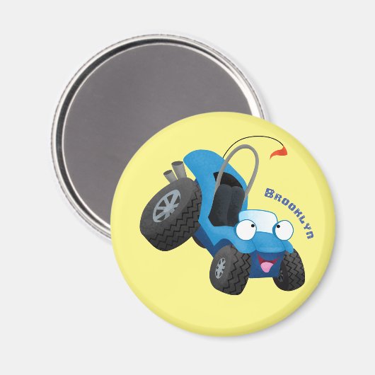 かわいい砂丘乳母車オフロードビークル漫画 マグネット (正面/裏面)