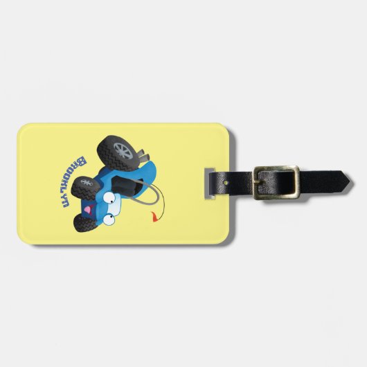 かわいい砂丘乳母車オフロードビークル漫画 ラゲッジタグ (正面横)