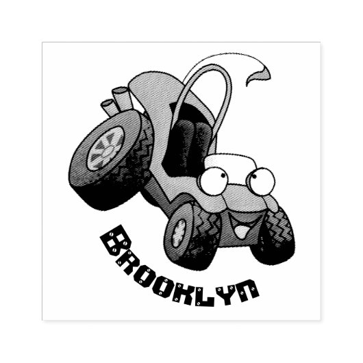 かわいい砂丘乳母車オフロードビークル漫画 ラバースタンプ (インプリント)