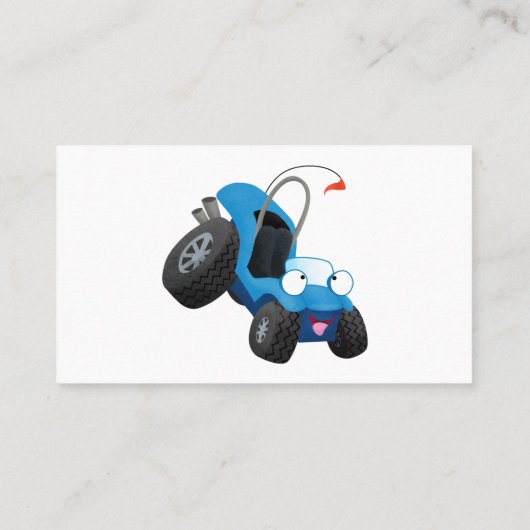 かわいい砂丘乳母車オフロードビークル漫画 名刺 (裏面)