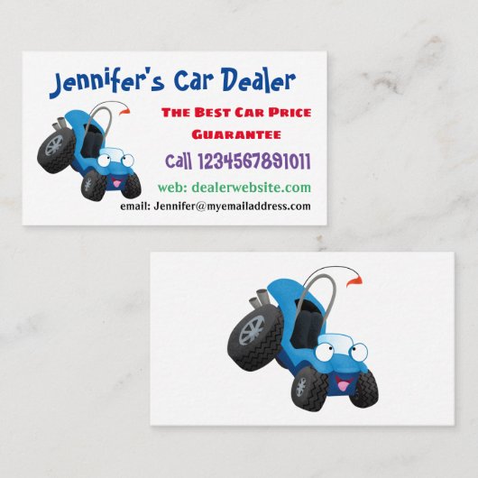 かわいい砂丘乳母車オフロードビークル漫画 名刺 (正面/裏面)