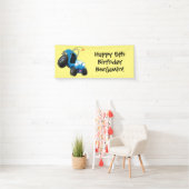 かわいい砂丘乳母車オフロードビークル漫画 横断幕 (インサイチュ)