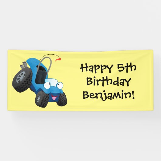 かわいい砂丘乳母車オフロードビークル漫画 横断幕 (横)