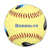 かわいい砂丘乳母車オフロードビークル漫画 野球ボール (正面)