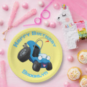 かわいい砂丘乳母車車の漫画パーソナライズされた ペーパープレート (パーティー)