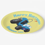 かわいい砂丘乳母車車の漫画パーソナライズされた ペーパープレート (アングル)