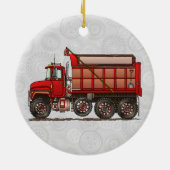 かわいい砂利のダンプトラック セラミックオーナメント (裏面)