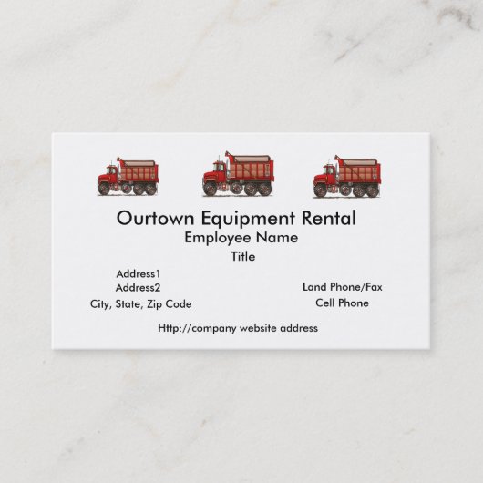 かわいい砂利のダンプトラック 名刺 (正面)