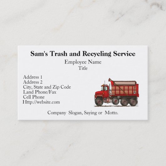 かわいい砂利のダンプトラック 名刺 (正面)