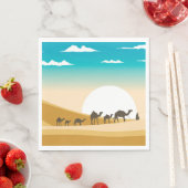 かわいい砂漠のカメルパーティー スタンダードランチョンナプキン (インサイチュ)