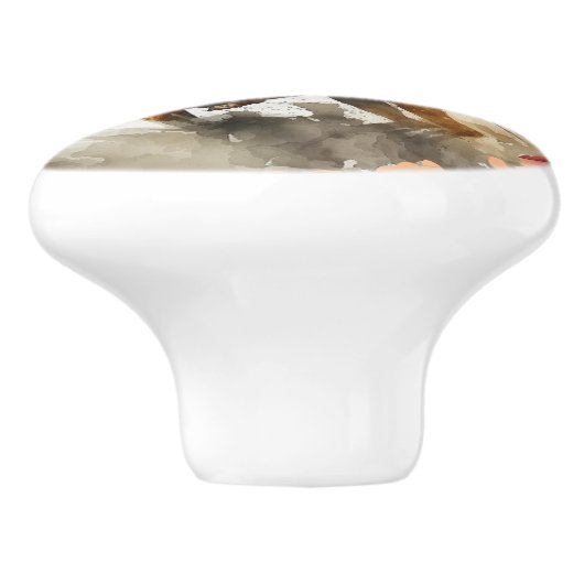 かわいい砂漠のサボテンの乗馬カウボーイ セラミックノブ (側面)