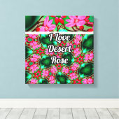 かわいい砂漠のバラ模様 キャンバスプリント (インサイチュ (ウッドフロア))