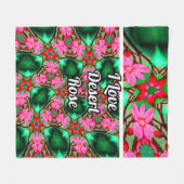 かわいい砂漠のバラ模様 フリースブランケット (正面(横))