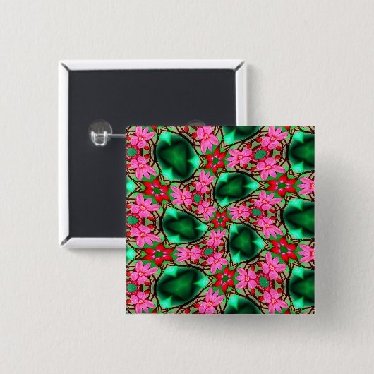 かわいい砂漠のバラ模様 缶バッジ (正面&裏面)