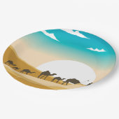 かわいい砂漠のラクダのパーティー ペーパープレート (アングル)