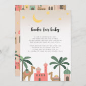 かわいい砂漠をテーマにしたキャメルボールズベビーカード 招待状 (正面/裏面)