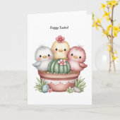 かわいい砂漠/南西部イースター カード (黄色い花)