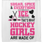 かわいい砂糖とスパイスガールアイスアイスホッケー シャワーカーテン (正面)