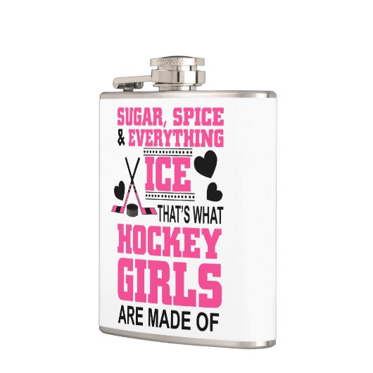 かわいい砂糖とスパイスガールアイスアイスホッケー フラスク (左)
