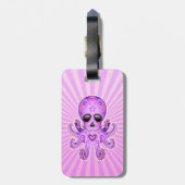 かわいい砂糖のスカルのゾンビのタコ-紫色 ラゲッジタグ (裏面縦)