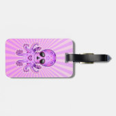 かわいい砂糖のスカルのゾンビのタコ-紫色 ラゲッジタグ (裏面横)