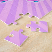 かわいい砂糖のスカルのゾンビのタコ-青い紫色 ジグソーパズル (側面)