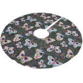 かわいい砂糖のスカルの蝶クリスマスツリーのスカート ブラッシュドポリエステルツリースカート (アングル)