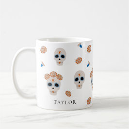 かわいい砂糖のスカル模様 |ハロウィモダンーン コーヒーマグカップ
