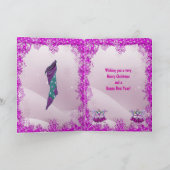 かわいい砂糖のプラム妖精及びスパンコールのクリスマスカード シーズンカード (内部)