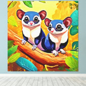 かわいい砂糖グライダー キャンバスプリント (インサイチュ (ウッドフロア))