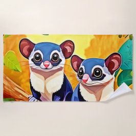 かわいい砂糖グライダー ビーチタオル