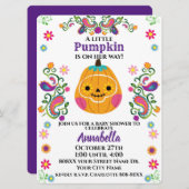 かわいい砂糖スカルカボチャ半年ベビーシャワー 招待状 (正面/裏面)