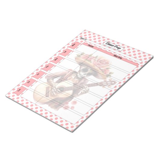 かわいい砂糖スカルディナー食事準備 ノートパッド (アングル)