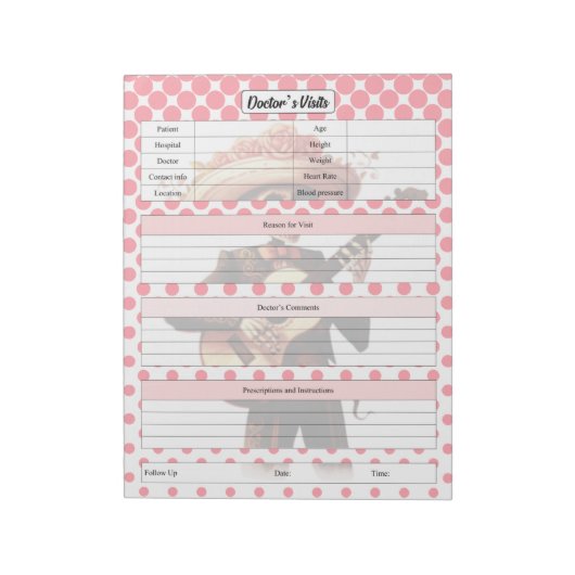 かわいい砂糖スカルドクターの訪問 ノートパッド (回転)