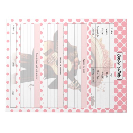 かわいい砂糖スカルドクターの訪問 ノートパッド (正面)