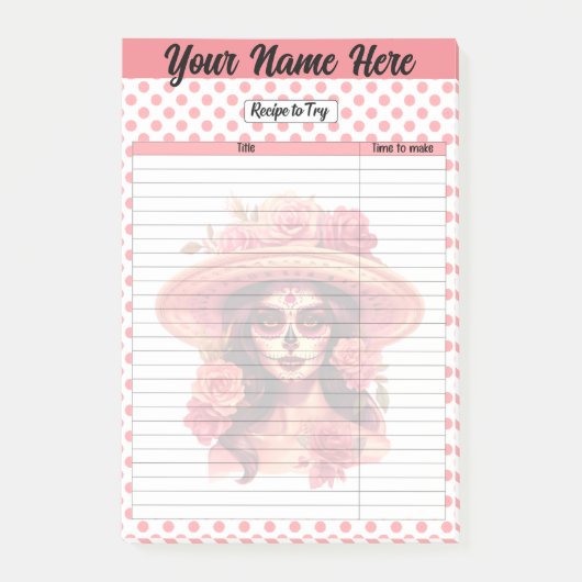 かわいい砂糖スカルレシピページ ポストイット (正面)